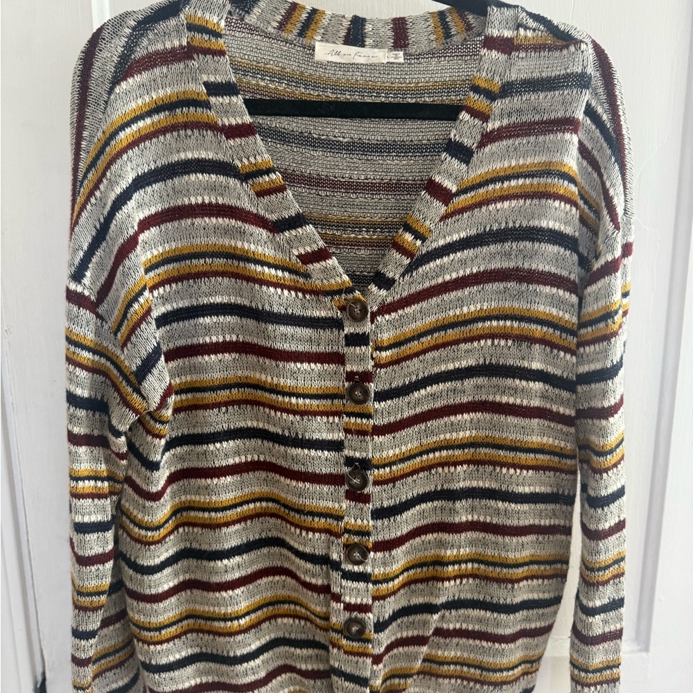Striped Button-Up Sweater